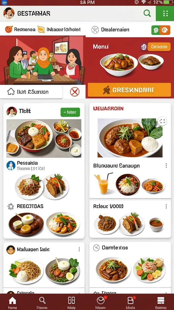 Tampilan awal yang menarik dan mudah dinavigasi.