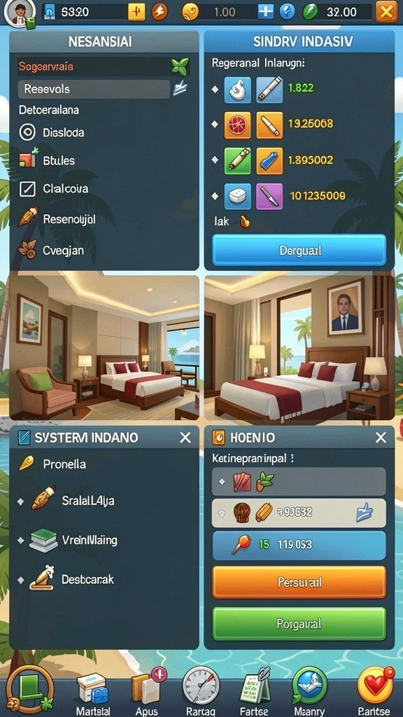 Menunjukkan interaksi pemain dengan fitur upgrade.