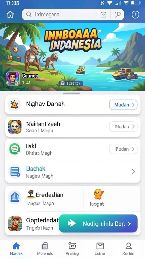 Tampilan awal yang memikat dan mudah dinavigasi.