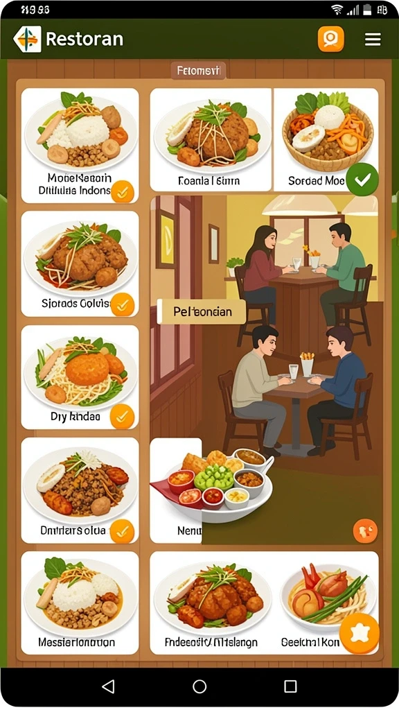Tampilan beranda dengan berbagai pilihan permainan.